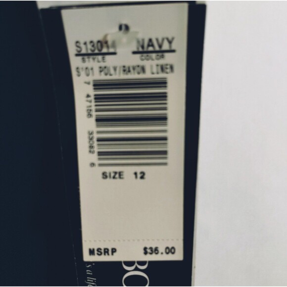 Sag Harbor Dress Women's 12 Sleeveless Back Zip Sheath Career Office Navy Lined - Picture 7 of 11